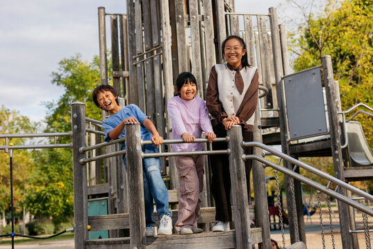 Children enjoying playtime at outdoor playground