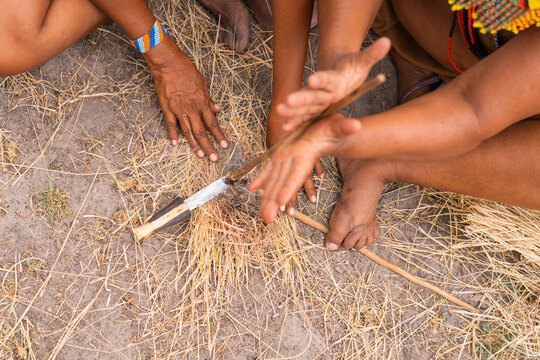 Traditional fire-making techniques of the San people