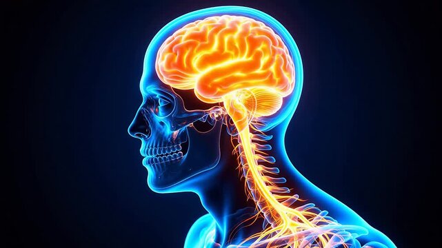 Human brain and nervous system anatomy