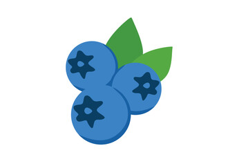 Naklejka premium Blueberry flat vector illustration. Organic blue berry fruit icon for healthy food design.