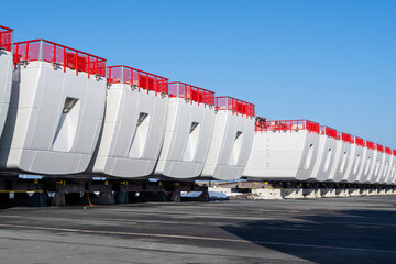 offshore wind turbine nacelles at production plant