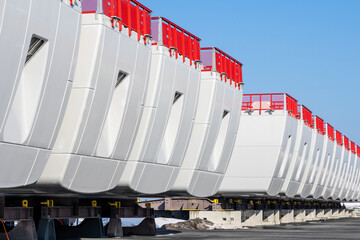 offshore wind turbine nacelles at production plant
