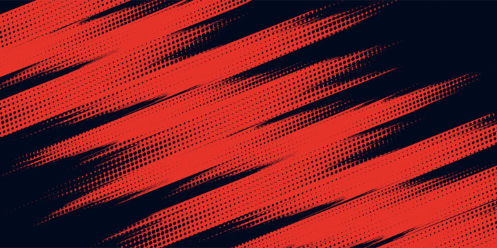 high-impact abstract background featuring bold red diagonal brush strokes with a dark black halftone dot texture for an edgy, energetic look