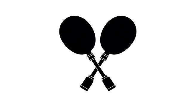 Two Crossed Badminton Rackets, Symbolic of a Competitive Game