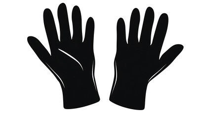 Obraz premium Pair of black gloves, showcasing their shape and detail, perfect for various applications. 