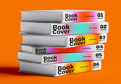 Stacked Hardcover Book Cover Mockup