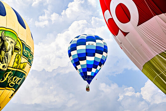 Igualada, Barcelona, ​​Spain; July 10, 2025. 29th European Hot Air Balloon Festival in Igualada. Hot air balloon gathering	