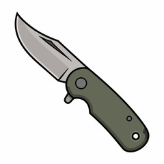 Obraz premium Outdoor Survival Knife Flat Vector Clipart Camping Tool Icon