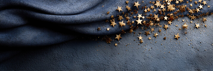 Golden stars forming a celebratory circle on a dark slate background, symbolizing unity, success, and commemorating European history, freedom, and triumph