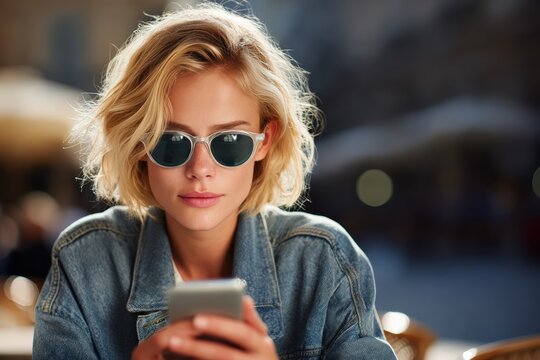 Stylish Model in Sunglasses with Summer Vibes and Fashionable Look