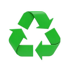 Fototapeta premium A green recycling symbol with three arrows forming a circular shape