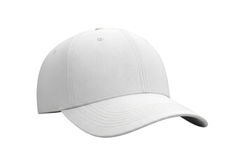 Fototapeta premium White baseball cap with curved brim and seamless design isolated on transparent background