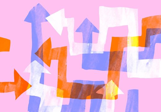 Abstract arrows in flow of colorful harmony