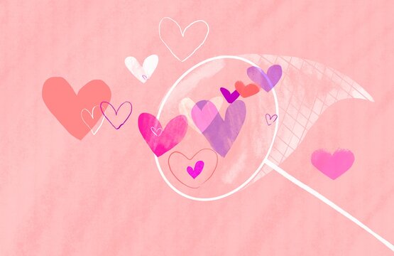 Abstract hearts conveying love and expression