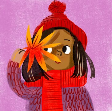 Whimsical child portrait in autumn attire