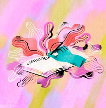 Colorful illustration of gratitude expression