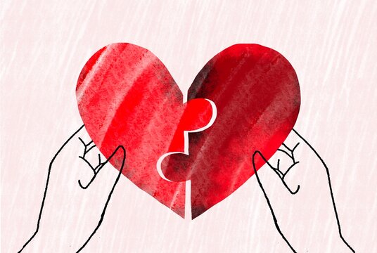 Heart puzzle symbolizing emotional connection