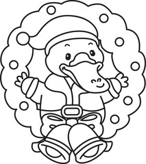 Obraz premium Cute set of platypus sticker with christmas activity. Platypus 