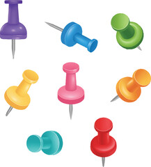 set of colored push pins