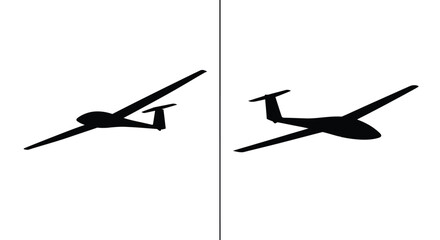 Two gliders in flight depicted as a striking black silhouette © SHM707k