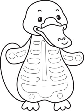 Cute set of platypus sticker with halloween activity. Platypus 