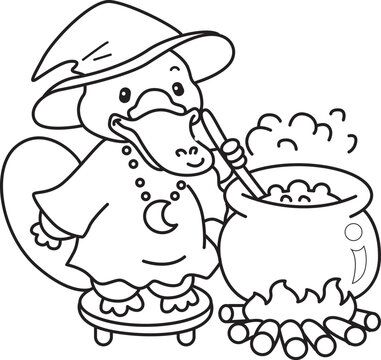 Cute set of platypus sticker with halloween activity. Platypus 