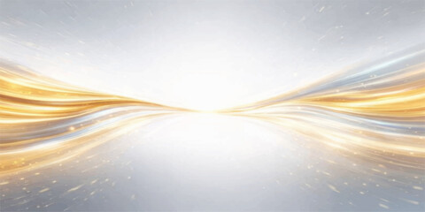 Abstract golden fractal design with blue flowing waves and light motion texture creates a gradient vector pattern backdrop for a summer sky wallpaper illustration © AbidurRahman