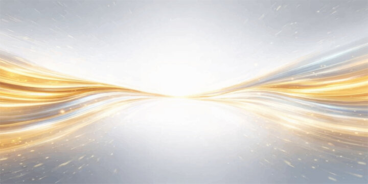 Abstract golden fractal design with blue flowing waves and light motion texture creates a gradient vector pattern backdrop for a summer sky wallpaper illustration