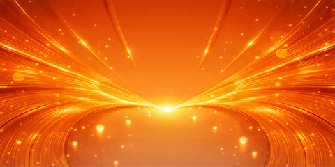 Abstract red heart background with a glowing gold wave design and shiny stars creates a magic holiday illustration for a bright Christmas card wallpaper or festive backdrop © AbidurRahman