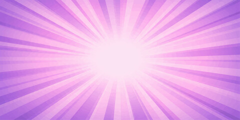 Abstract purple and pink background illustration featuring a bright star burst of light rays and glowing energy lines in a vibrant vector art pattern texture for a shine effect wallpaper design