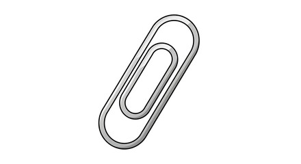 Obraz premium Metal paper clip flat vector illustration for office stationery.