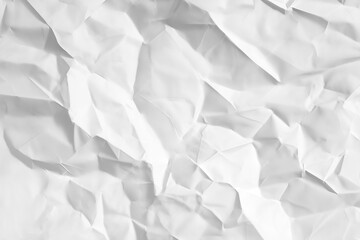 Obraz premium White Wrinkled Paper Texture Close-up Keywords: paper, white, wrinkled, crumpled, texture isolated on a transparent background