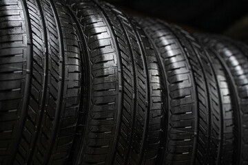 Black new tires from a car © StockBox