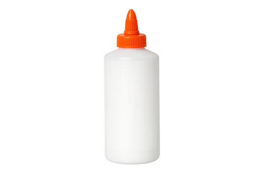 White glue bottle with orange cap for crafts and school