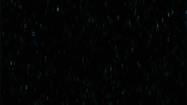 Binary code stream with falling blue digits. Abstract computer data visualization of cyberspace. Digital matrix background showing programming and software process.