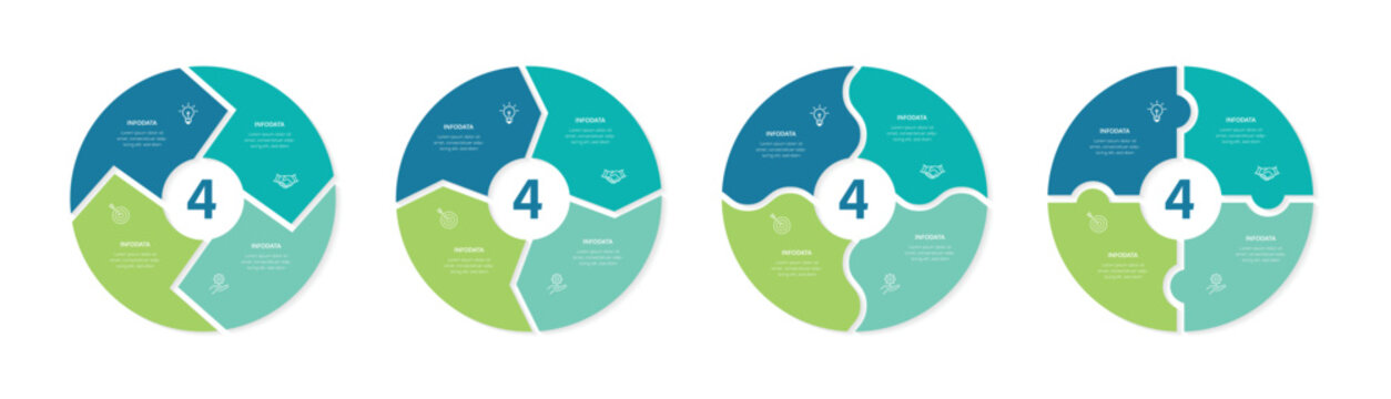 Circle arrows modern infographic. Can be used for presentations banner, workflow layout, process diagram logic analysis. Venn diagram vector 10 eps