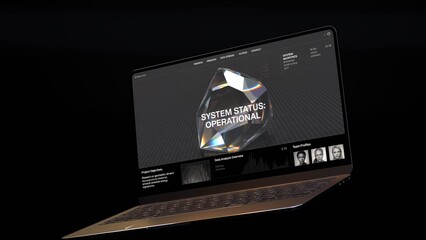 3D Futuristic Tech Laptop device Mockup
