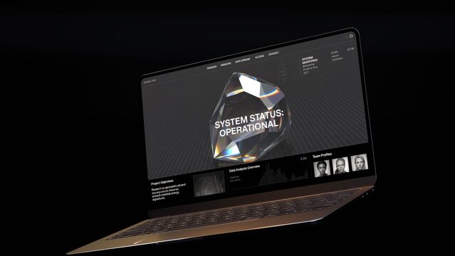 3D Futuristic Tech Laptop device Mockup