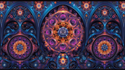 Fototapeta premium Intricate fractal mandala art design