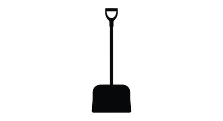 Simple black silhouette of a shovel against a white background silhouette © MDRAYHAN