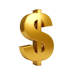 Obraz premium Golden dollar sign symbol, 3D gold currency icon