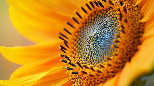 Sunflower macro detail center