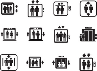 Elevator lift icon set vector illustration for website, logo, app, template and ui design usage. © Md.Ataullah