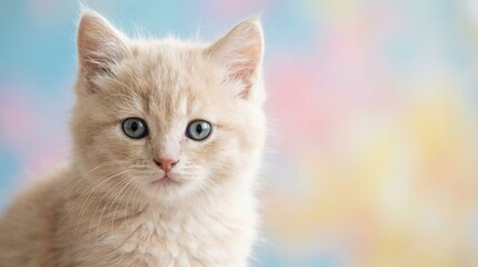 Fototapeta premium Cute orange kitten with blue eyes.