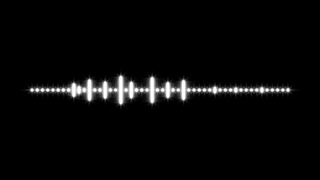 Sound wave audio spectrum, audio waveform spectrum animation. abstract music sound wave or audio waveform isolated. audio waves animated on black background, sound equalizer in 4K alpha channel