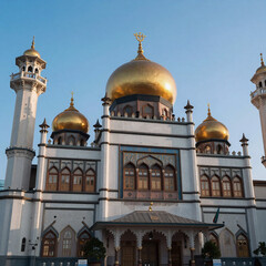 Obraz premium kawaii eid icon. iconic eid mubarak mosque image