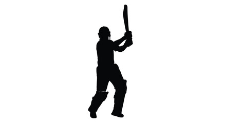 A cricketer prepares to hit a ball depicted in dark silhouette © MDRAYHAN