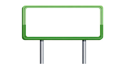 Fototapeta premium Green rectangular road sign mounted on two supporting poles