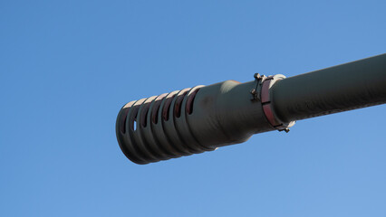 Retro Military Combat Vehicle Displaying Classic Weathered Design Features. An Antique Armored Military Machine With Worn Paint Highlighting Traditional Combat Engineering Details © bisonov