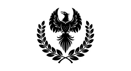 Fototapeta premium majestic phoenix encircled by laurel wreath